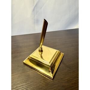 Vtg Brass Baldwin Desktop Pen/Pencil Holder Double Desk Office Stationary